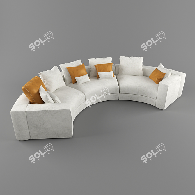 Swan Italia Hills: Modular Sofa 3D model image 2