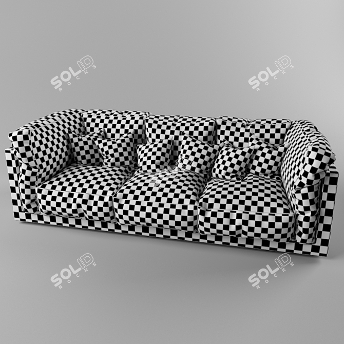 Modern Leather Sofa 3D model image 3