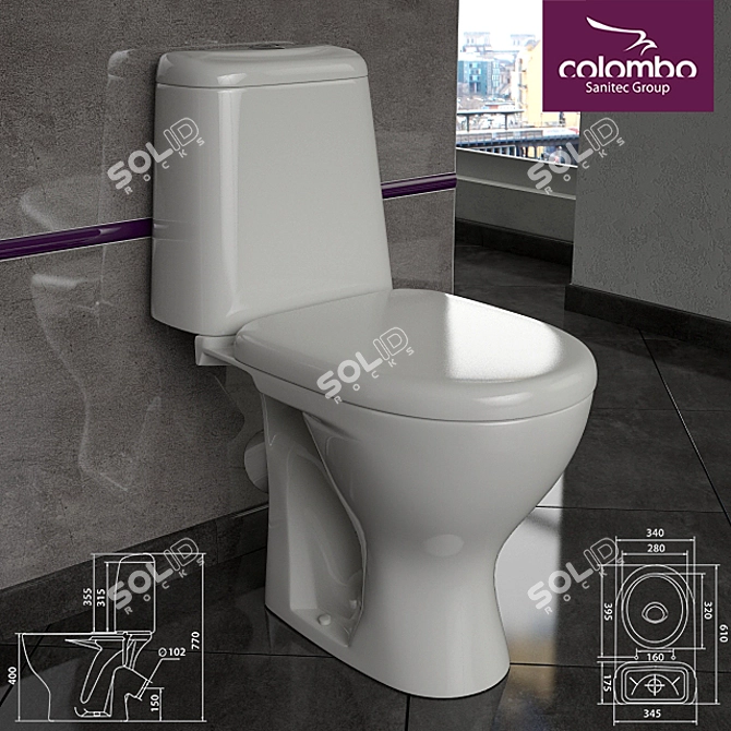 Compact WC Original Set 3D model image 1