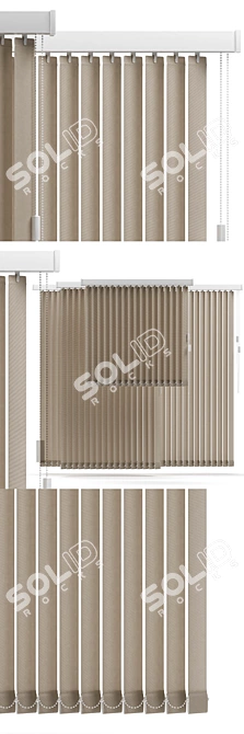 Sleek Office Solution: Vertical Blinds 3D model image 1