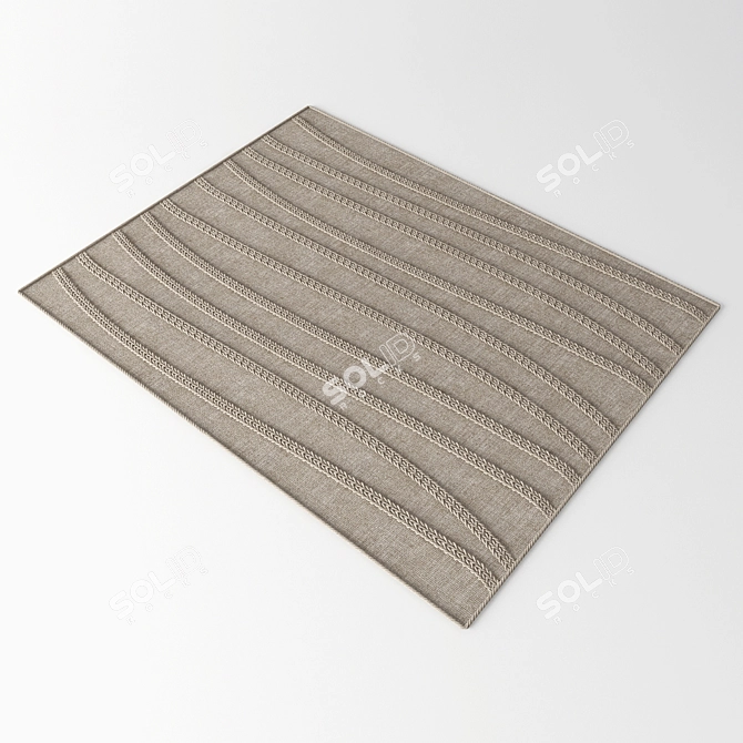 Natural Rattan Carpet - 160x140 Size 3D model image 3