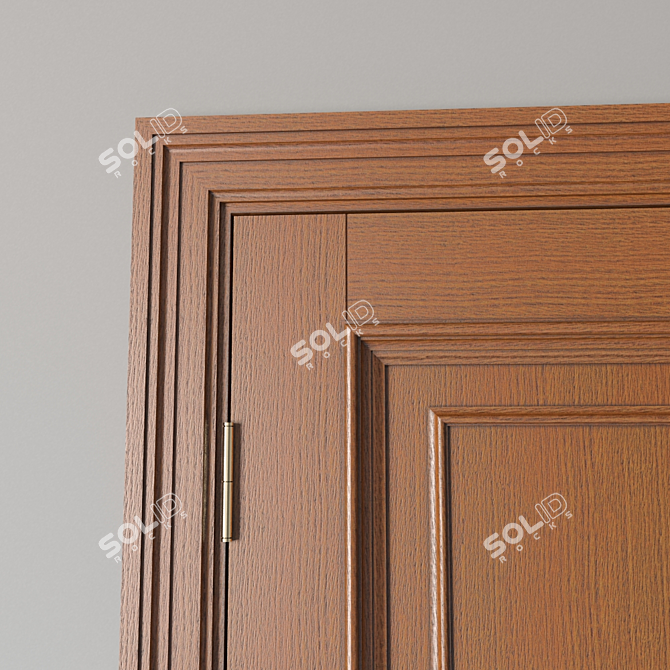 Oak Classical Standard Door 3D model image 2