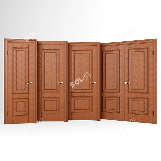 Oak Classical Standard Door 3D model image 3