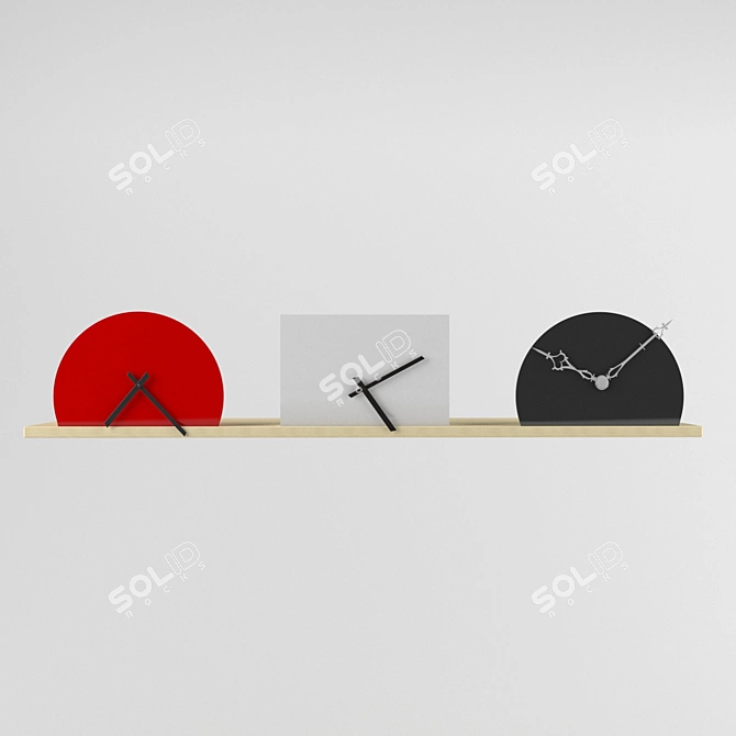 Modern Minimalist Unfinished Clock 3D model image 2