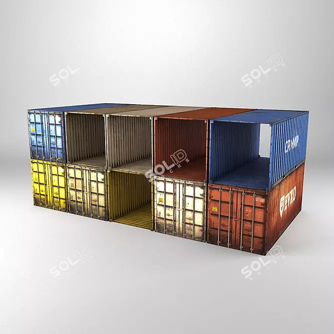 Battlefield 3 Container Set: 10 Units, 6m Length 3D model image 1