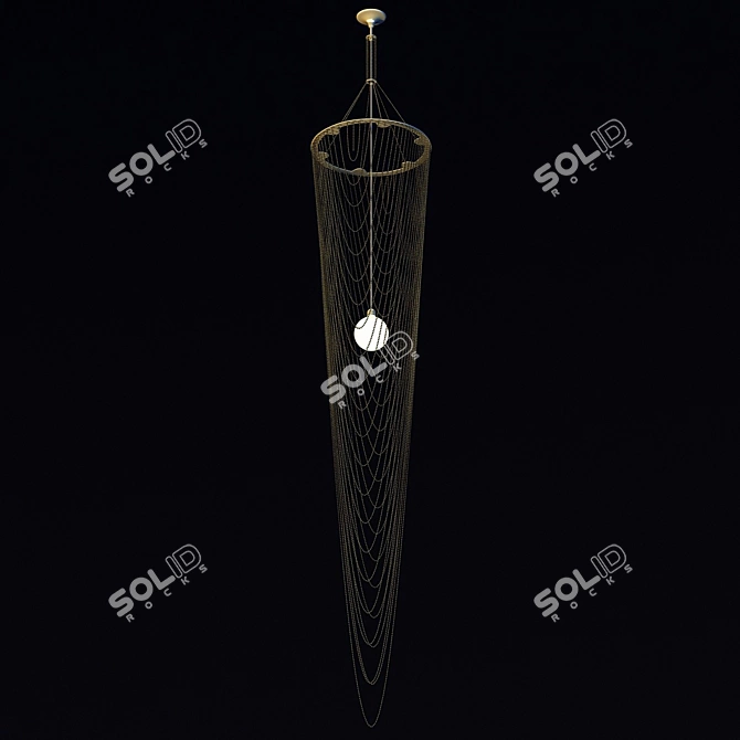  Elegant Long-Reach Pendant Light 3D model image 3