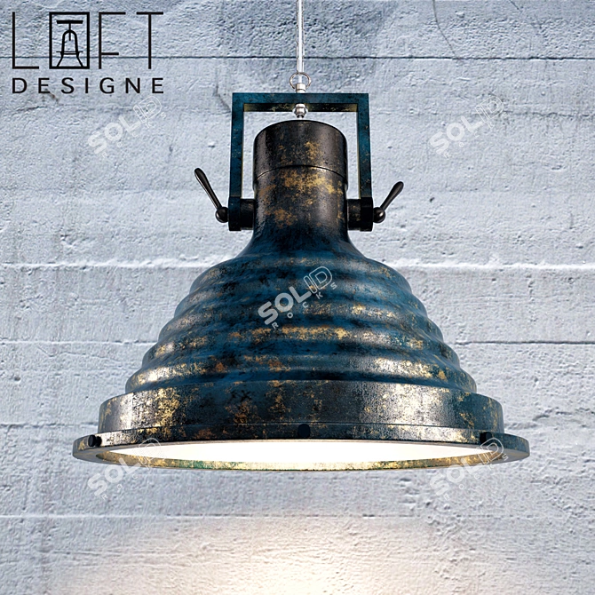 Industrial Elegance: LOFT Designe Suspension Light 3D model image 1