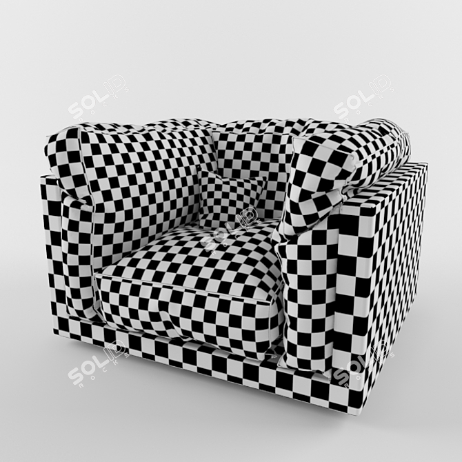 Luxury Leather Armchair 3D model image 3
