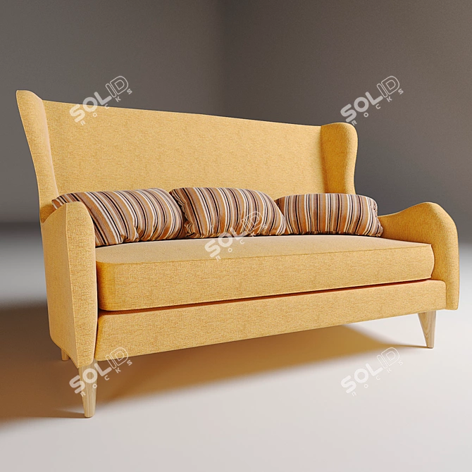 Greta Cosmorelax Double Sofa - Comfortable and Stylish 3D model image 2