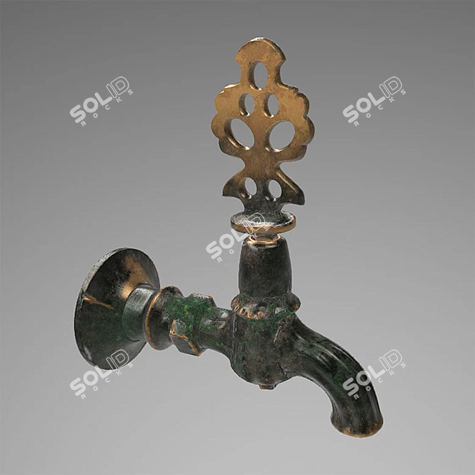 Sleek Polished Faucet 3D model image 1
