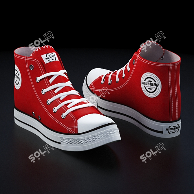 Classic Mustang Sneakers 3D model image 1