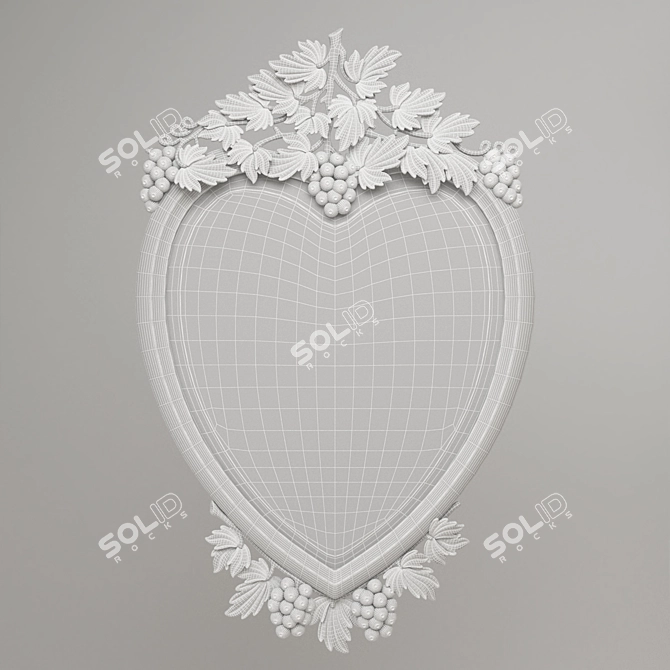Heartfelt Grape Reflection Mirror 3D model image 2