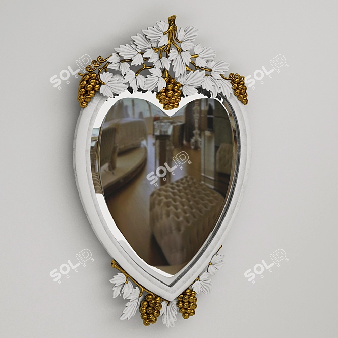 Heartfelt Grape Reflection Mirror 3D model image 3