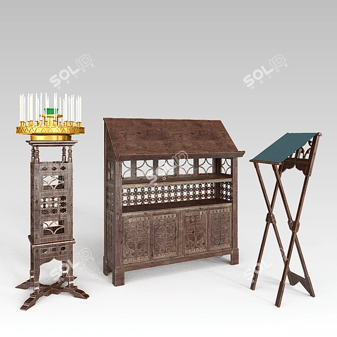 Corona Church Furniture 3D model image 1