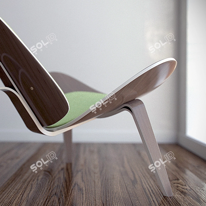 Wegner Shell Chair 3D model image 2