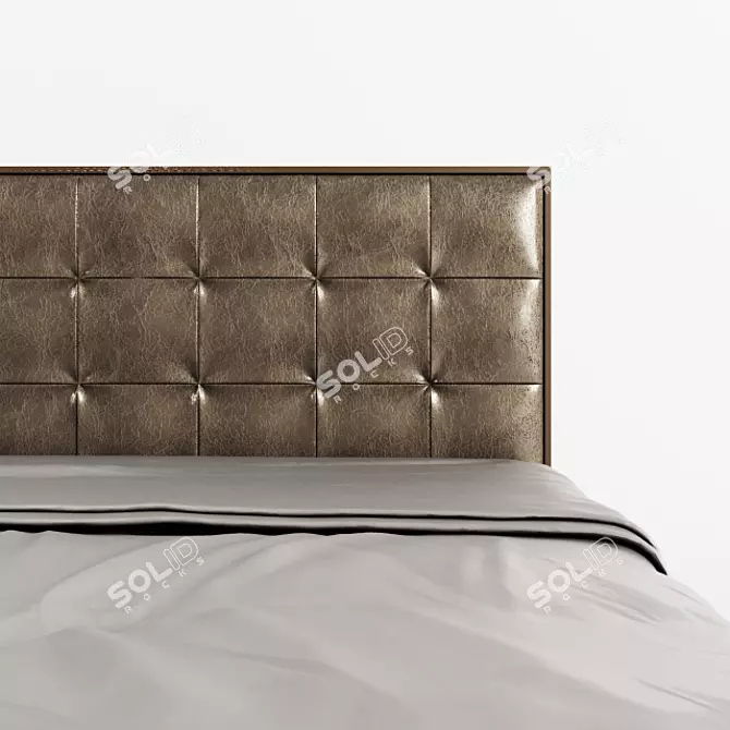 Luxury Leather Bed 3D model image 3