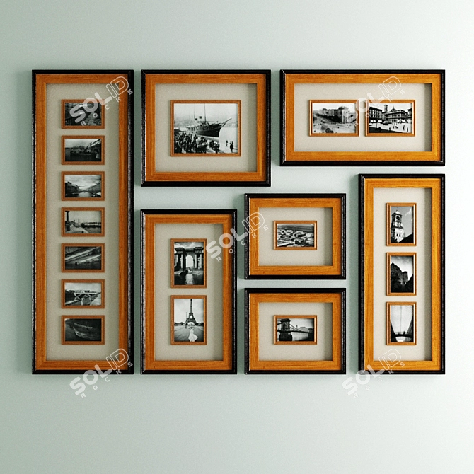 Newark Collage Frame: Versatile Set of 7 Baguettes 3D model image 1