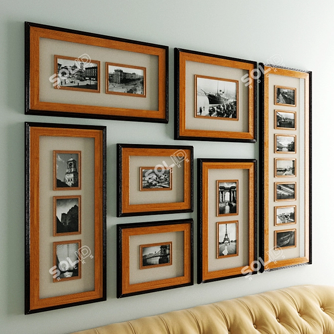 Newark Collage Frame: Versatile Set of 7 Baguettes 3D model image 2