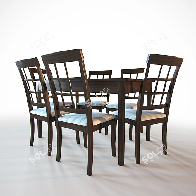 Texas Dining Set 3D model image 1