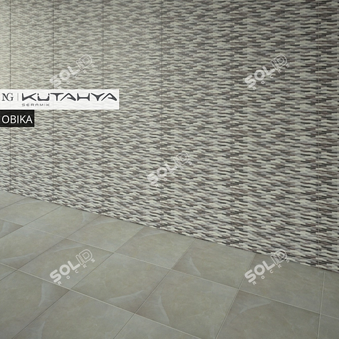 Obika Wall Tile Collection - Beige, Grey, Red, Black 3D model image 2