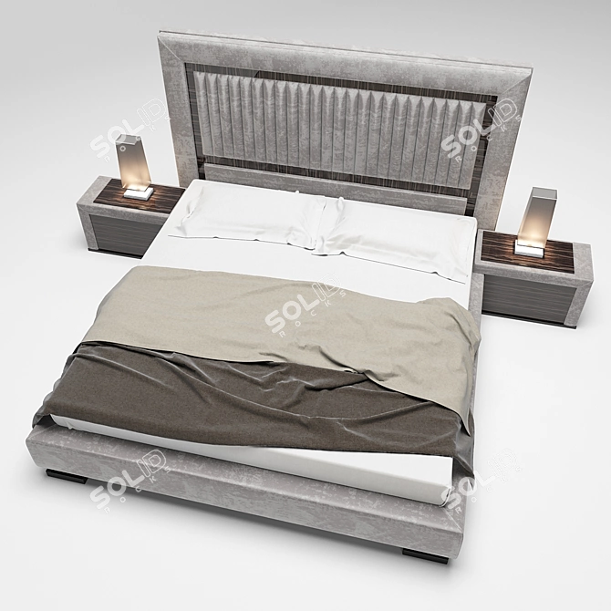 Classic Capital Bed 3D model image 2