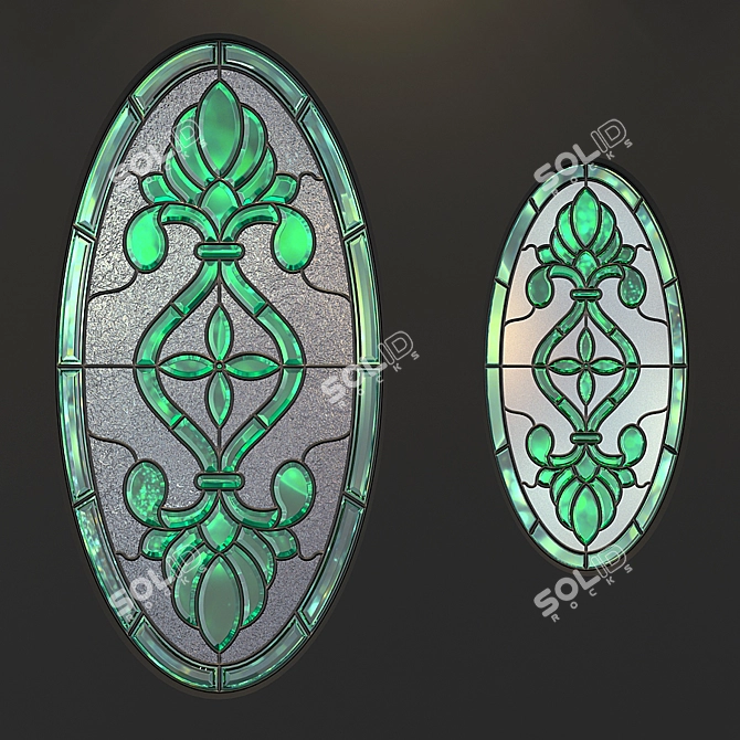 Gorgeous Stained Glass Set - Perfect for Doors and Windows 3D model image 3