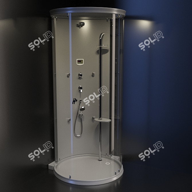 Sleek and Modern Shower 3D model image 1