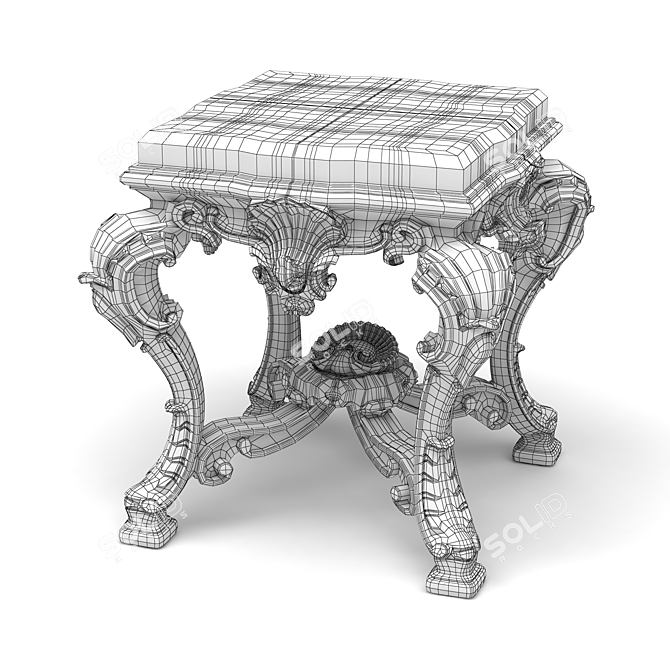 The Palazzo Capponi Gold Bench 3D model image 2