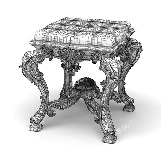 The Palazzo Capponi Gold Bench 3D model image 3