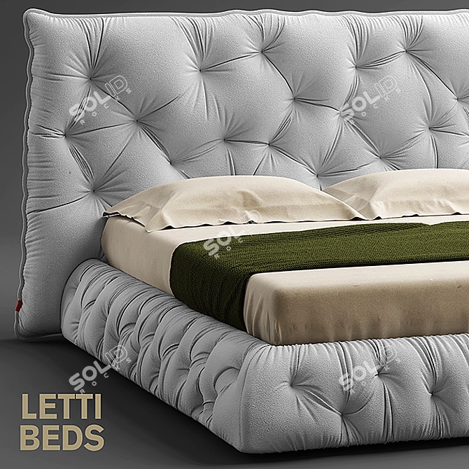 Pianca Bed: Polys 922, Verts 469 3D model image 2