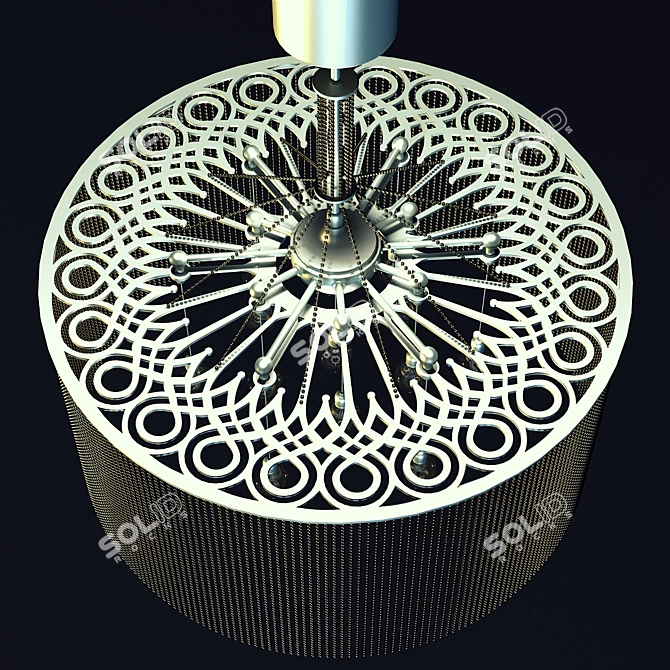 Elegant Ngoma Drum Chandelier 3D model image 2