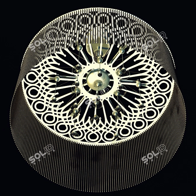 Elegant Ngoma Drum Chandelier 3D model image 3