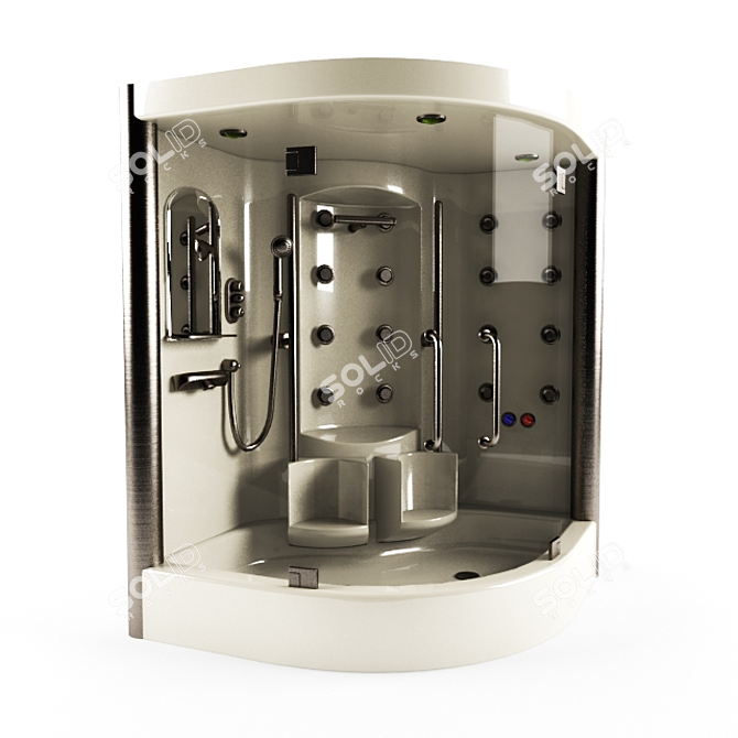 Elegant Shower Cubicle 3D model image 2