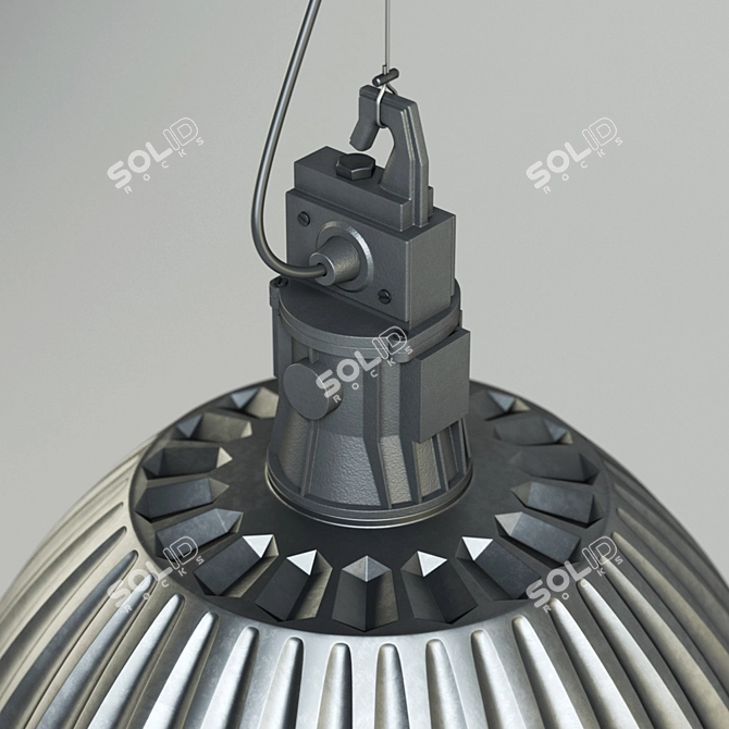 Sleek Illuminated Glass Pendant 3D model image 2