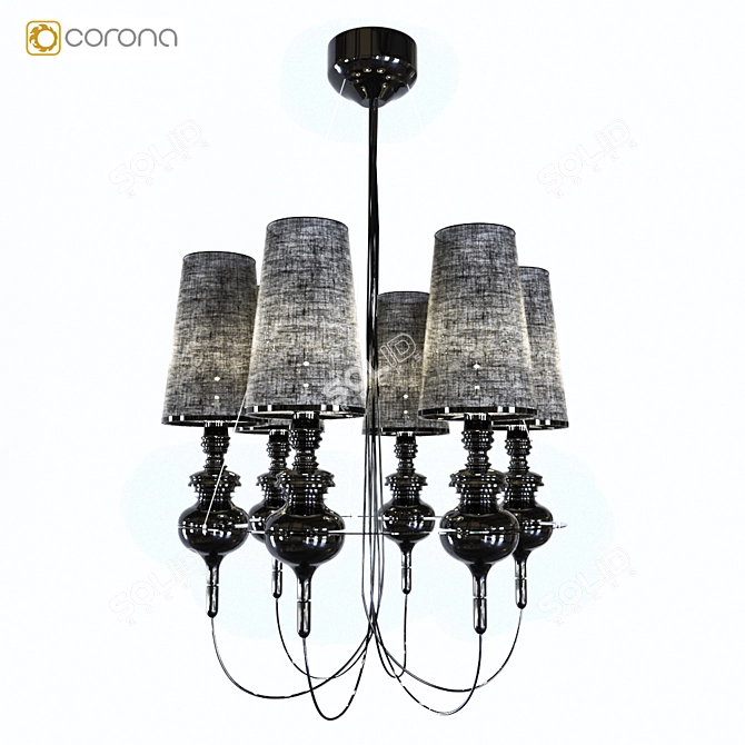 Regal Baroque Chandelier 3D model image 1