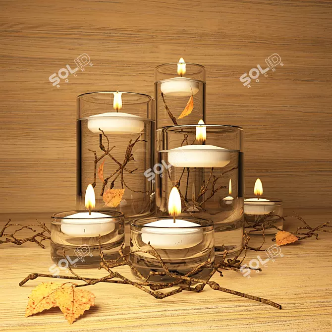 Nature-inspired Floating Candles 3D model image 1