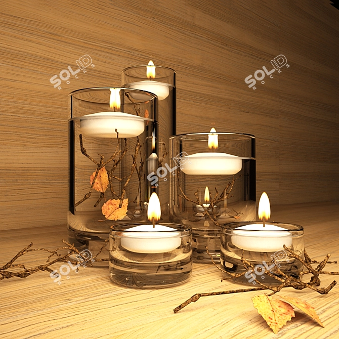 Nature-inspired Floating Candles 3D model image 2