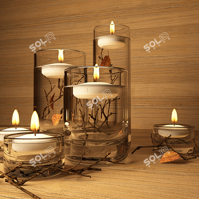 Nature-inspired Floating Candles 3D model image 3