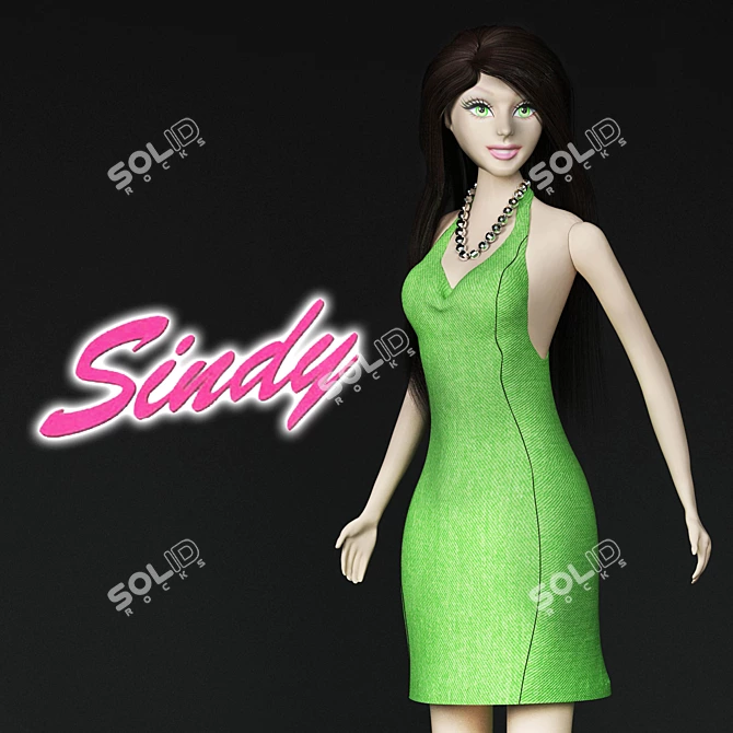 Sindy Doll: Barbie-Inspired Fashion 3D model image 1