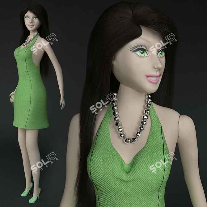 Sindy Doll: Barbie-Inspired Fashion 3D model image 2