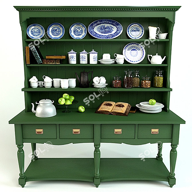 Elegant Buffet Display 3D model image 1