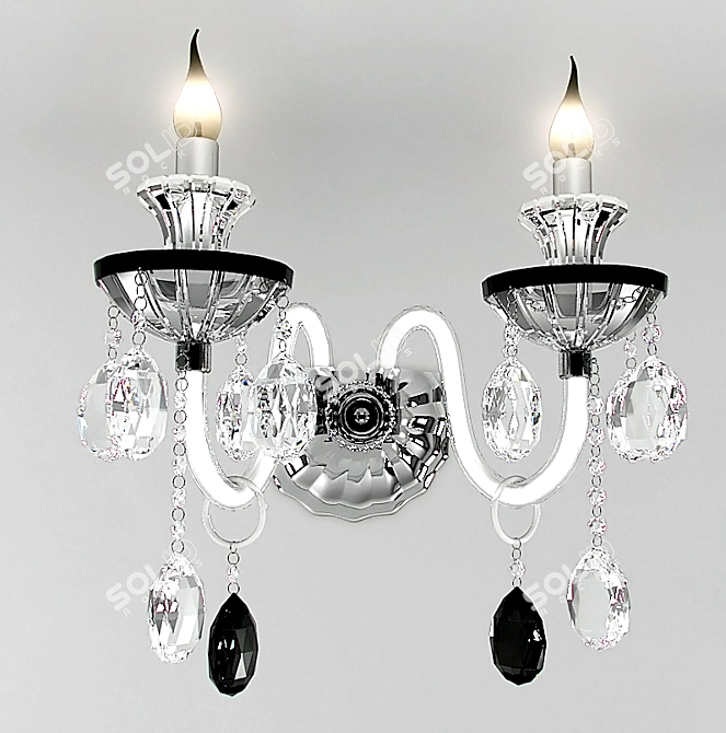 Elegant Crystal Sconce 3D model image 1