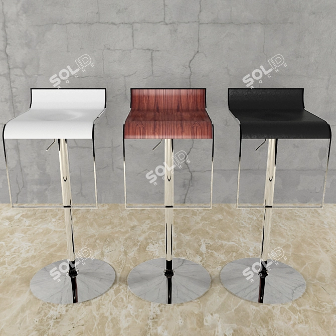 Elegant T-100G Barstool 3D model image 2