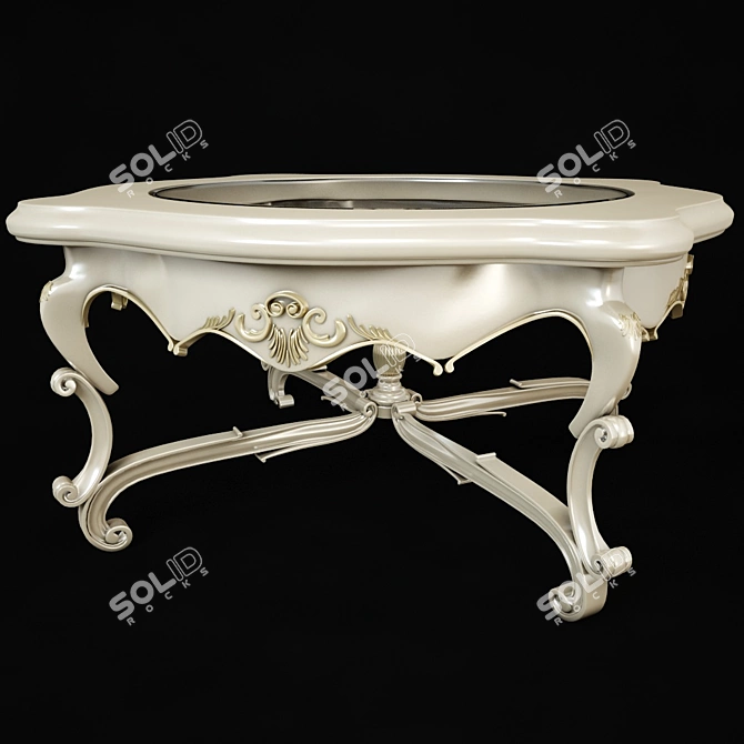 Sleek Silver Milk Coffee Table 3D model image 1