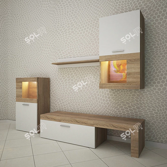 Folk Modern Wall Unit - Embawood 3D model image 2