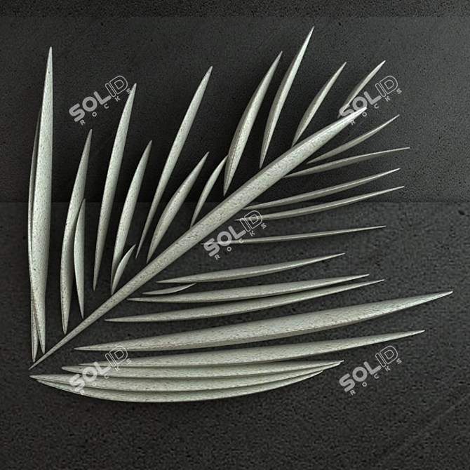 Title: Palm Leaf Carving 3D Model 3D model image 1