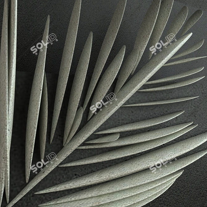 Title: Palm Leaf Carving 3D Model 3D model image 2