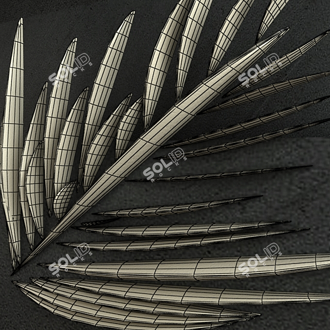 Title: Palm Leaf Carving 3D Model 3D model image 3