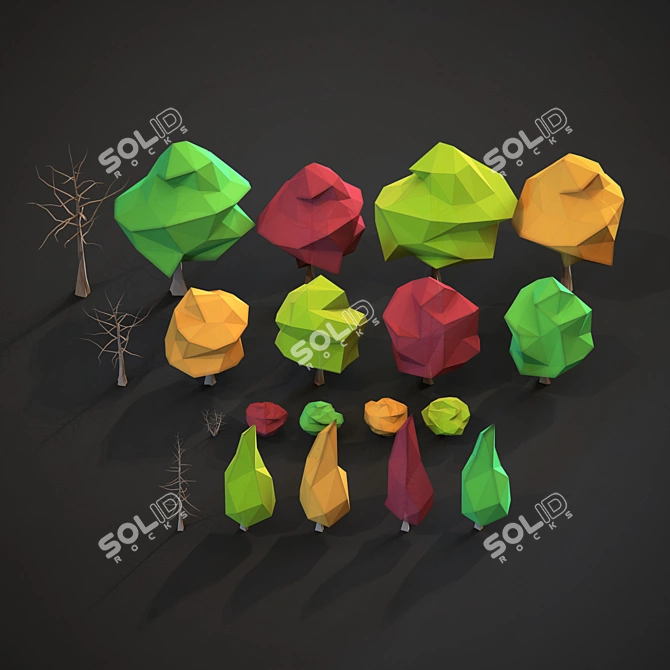 Minimalist Tree Collection 3D model image 2