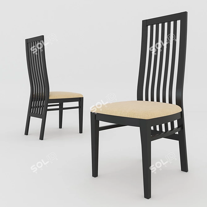 Elegant Upholstered Chair 3D model image 1